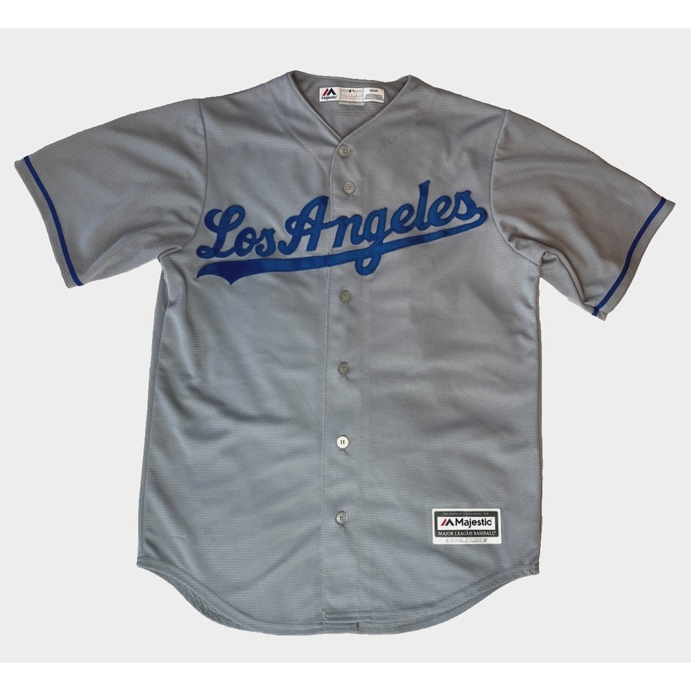 Majestic LA Dodgers Yasiel Puig #66 Jersey Mens S Gray Road Cool Base MLB